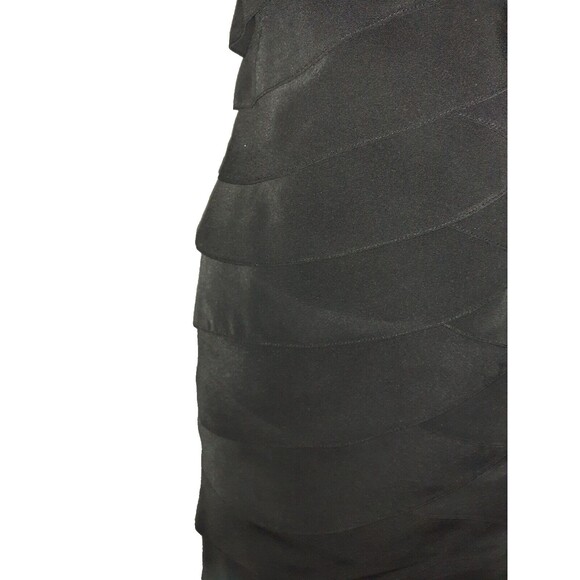 ADRIANNA PAPELL Size 10 Sheath Dress Black Lace Beige Lining Cap Sleeve - Picture 4 of 7